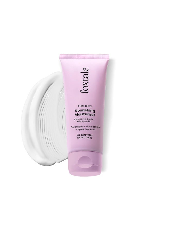 Foxtale Nourishing Ceramide Face Moisturizer with Niacinamide for 100 Hr Hydration, Lightweight & Non-Sticky, For Soft & Glowing Skin, Men & Women, All Skin Types, 100 ml - Image 1